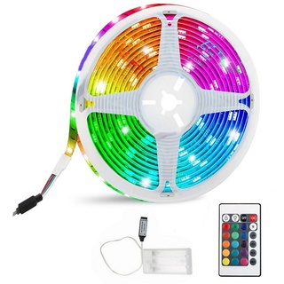 oyajia LED-Streifen »5m/2m LED-Lichterketten, 5050 RGB LED Streifen mit IR Fernbedienung«, LED-Streifen mit 16 Millionen Farben