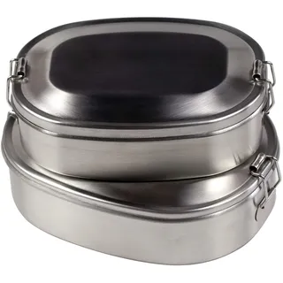 Brotdosen Set aus Edelstahl - Zwei Mato Vesperdosen für Jungen und Mädchen, Frühstücksbox aus Metall, nachhaltiger Behälter