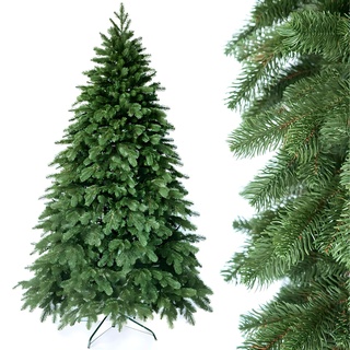 SMEREKA® Künstlicher Weihnachtsbaum 230 cm NORDMANNTANNE - Naturgetreue Spritzguss 100%, Made in EU - Tannenbaum Künstlich mit Ständer aus Metall - Christbaum Christmas Tree