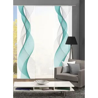 HOME WOHNIDEEN Schiebegardine »OPALIA 3ER SET«, (3 St.), HxB: 245x60, blau