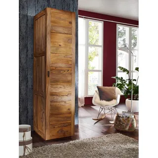 MASSIVMOEBEL24.DE Kleiderschrank Sheesham 61 x 200 x 48 cm Braun