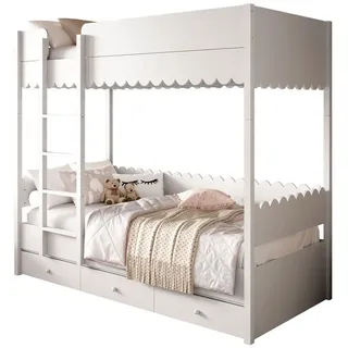 lookway Etagenbett Babushka 90 x 200 cm MDF weiß