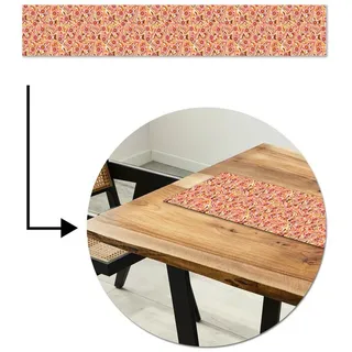 MuchoWow Tischläufer Retro - Blumen - Muster, Tisch Dekoration für Esszimmer, Wohnzimmer, Pflegeleicht, 180x30 cm bunt 180 cm x 30 cm