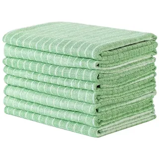 gryeer Geschirrtuch 8er-Set Bambus Mikrofaser Geschirrtücher 45x65cm Grün saugfähig weich