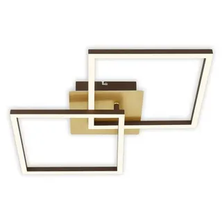 LED Deckenleuchte, gold-braun, 2x LED/11W - Weiß