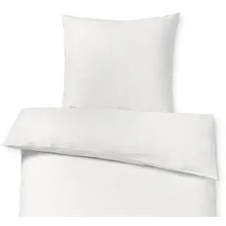 Perkal-Bettwäsche - Weiß - 100% Baumwolle- Maße: 135 x 200 cm - weiß
