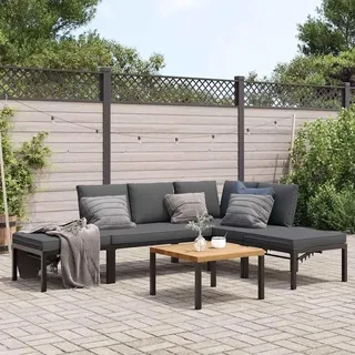 vidaXL Garten-Sofagarnitur 5-tlg. schwarz