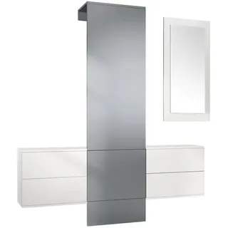 Vladon Garderobe, Graphit, Holzwerkstoff, 157x193x35 cm, Garderobe, Garderoben-Sets & Serien, Garderoben-Sets
