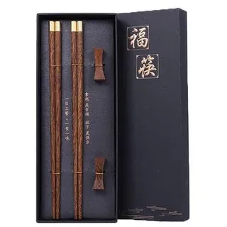 Essstäbchen, 2 Paar Holz Essstäbchen Wiederverwendbare Chinesische Stäbchen ,Sushi Stäbchen Set Chopsticks Aus Wengeholz,Mit 2 Essstäbchenablage,
