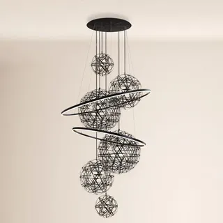 s.luce Fusion XXL 8-flg. 60 cm rund schwarz