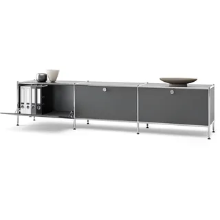 Tchibo - Lowboard Metall »Cn3« mit 3 Klappenfächern - 228x40x51,5cm - chrom -