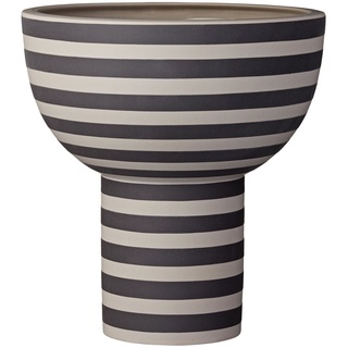 AYTM - Varia Sculptural Vase, Ø 23 x H 24 cm, beige / schwarz