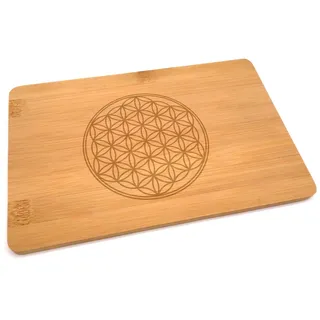 Samunshi® Holzbrett mit Gravur Blume des Lebens aus Bambus Brett Schneidebrett klein Brotzeitbrett Holz Schneidebretter Holzbrett Küche