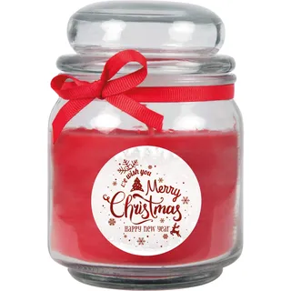 Duftkerze "Weihnachten" im Bonbonglas (mit Deckel), Ideal zur Adventszeit/Weihnachtszeit, viele Motive zur Auswahl