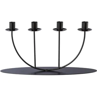 Kerzenhalter CREATIV DECO "Weihnachtsdeko", schwarz, B:40,00cm H:18,00cm T:8,00cm, Metall, Kerzenhalter, auch als Adventskranz geeignet, Höhe ca. 18 cm