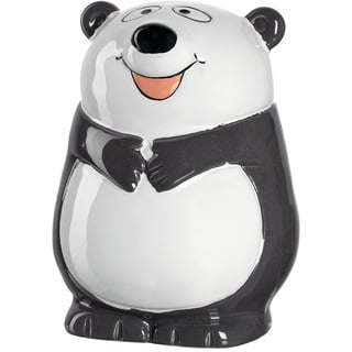Leonardo Bambini Panda Spardose, Keramik Sparschwein mit Schlüssel, Geschenk für Kinder Jungen Mädchen, 12,2 cm, schwarz weiß bunt, 039197