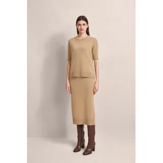 bugatti Rundhalspullover mit kurzem Arm beige|braun XL