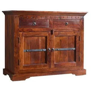 Massivmoebel24 Kommode Akazie 107 x 88 x 50 cm Dunkelbraun