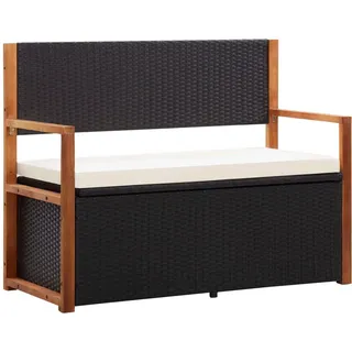 furnicato Bank mit Stauraum 115 x 60 x 45 cm Schwarz