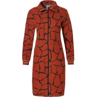 Rebelle Damenbademantel Damen Fleece Bademantel, Polyestermischung, Stehkragen, Reißverschluss, Modisches Design orange S