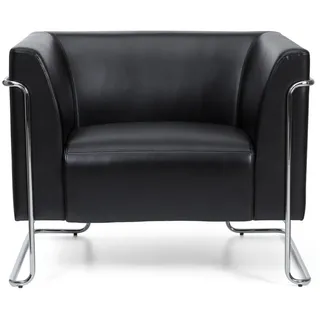 HJH Office Polstersessel Curacao Kunstleder 73 x 53 x 88 cm Schwarz höhenverstellbar