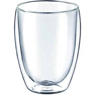 AMBITION Doppelwandige Kaffeegläser Mia 2 Stück 350 ml Trinkgläser für Kaffee Tee Cappuccino transparent