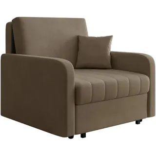 Mirjan24 Schlafsessel Viva Silk I Polyester 102 x 85 x 98 cm Braun mit Kissen