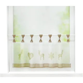 Joyswahl Scheibengardine Voile Bistrogardine »Elch« mit Weihnachten Muster Transparente Gardine Stores HxB 45x120cm Braun 1er Pack