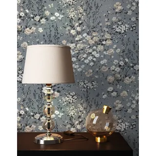Newroom Vliestapete Lavant Tapete Blumentapete Blumen,Blüten,Wiese, Grau Tapete Landhaus Blumen - Blumentapete Beige Anthrazit Romantisch Floral Blüten Wiese für Wohnzimmer Schlafzimmer Büro, modern beige