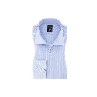 van Laack Herren Hemd blau gestreift, blau, NOS