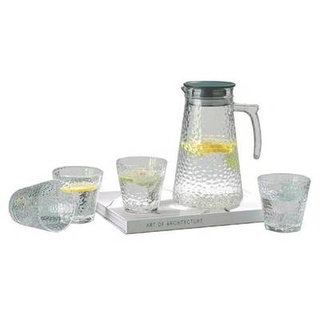 1,8 Liter Krug Karaffe 4 Gläser je 250ml Glas Trinkgläser Limonade Wasser 5 tlg Set