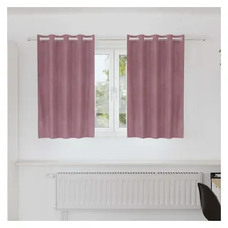 vidaXL Verdunkelungsvorhang Ösen 140 x 140 cm Dunkelrosa 2 St.