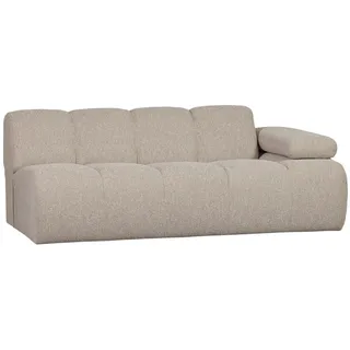 Modulsofa Mojo Bouclé, modern flexibel mit verstellbarer Armlehne rechts, Beige, 2-Sitzer