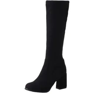 Mo Joc Damen Stiefel Kniehoch Blockabsatz 7,5 cm Büro Alltag | Synthetik-Wildleder; Kunstfell-Futter; Rundform Zehenbereich; Schlupf ohne Reißverschluss; Büro & Freizeit; Herbst/Winter - 45 EU