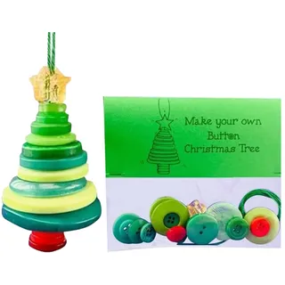 DIYs Knopfe Weihnachten Ornament Sets, Handgemacht Knopfe Ornament Bastelset, Lustige Knöpfs Weihnachtsbaum Ornaments Set Für Alle Altersgruppen, DIYs Basteln Weihnachtsbaum Hängende Dekorationen Set