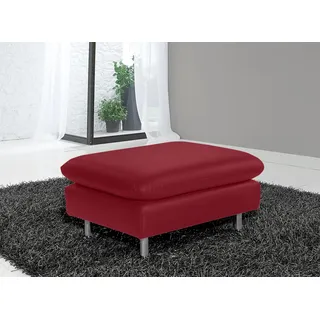 Hocker PLACES OF STYLE "Redding", rot, B:80cm H:43cm T:60cm, NaturLEDER - »Madras« (echtes Rindsleder); Stärke 0, 9 - 1, 1 mm, Hocker, Polsterhocker Lederhocker