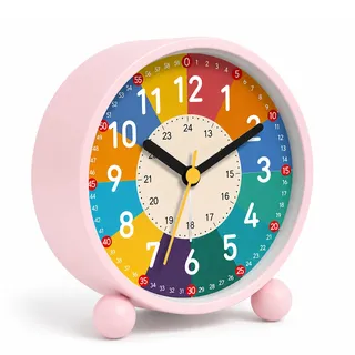 Kinderwecker für Schulanfänger,Wecker Kinder für Jungen und Mädchen | Wecker Analog Ohne Ticken Kinderwecker,Lautloser Lernwecker,Geeignet für Schulgeschenke,als Geschenk zum Kindertag