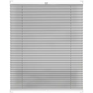 Rettika Plissee mit Bohren, Breite: 75 cm, Höhe: 200 cm, Hellgrau, Fensterrollo Sonnenschutz, Plisseerollo innen, Rollo für Fenster mit Bohren