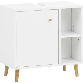 Schildmeyer Waschbeckenunterschrank Bjarne 60,2 x 59,3 x 33 cm Weiß Matt