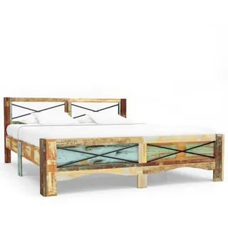 vidaXL Massivholzbett 180 x 200 cm Mehrfarbig