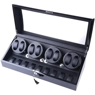 XTELARY Automatischer Uhrenbeweger für 8 Uhren mit 9 flexiblen Aufbewahrungsfächern, Uhrenbeweger mechanisch, automatisch, Classic Watch Winder