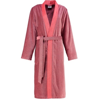 Cawö Damenbademantel Two-Tone 6431 Kimono Velours, Kimono, 100% Baumwolle rot M