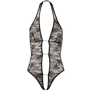 Ouvert-Body aus Spitze & Powernet, schwarz, L
