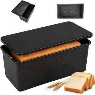 Barlket Brot Backform mit Deckel, für hausgemachtes Toastbrot, Sauerteig, Sandwich und Hackbraten, 20 x 11 cm, antihaftbeschichtet, tiefe Brotform mit Deckel, ofenfest und robust