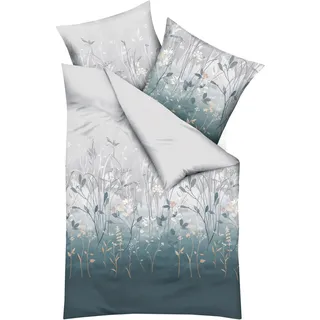 Kaeppel Bettwäsche Herbal Mako-Satin hellgrau Größe 1x 135x200 cm + 1x 80x80 cm