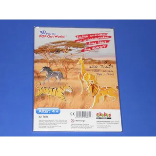 3D Puzzle 4 Wilde Tiere - 22 Teile ab 4 Jahre