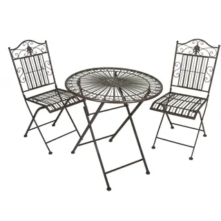 Garden Pleasure Mangan Set 3-tlg. antik-schwarz klappbar