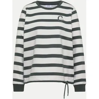 Cecil Sweatshirt Streifenmuster Dried Olive Green XL