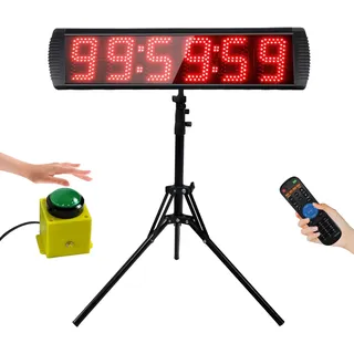 YZ Countdown Timer für Wettbewerbe, 5 Zoll Gym Timer mit Stativ, Stoppuhr Sport mit Fernbedienung, 6 Stelliges Digitales Led Display Digital Uhr, Stoppuhr Digital für Home Gym Garage