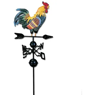 Hearthrousy 3D Wetterhahn Motiv Hahn Retro Wetterhahn aus Kupfer Mit Halterung Gußeisen Windrichtungsanzeiger Windspiel Wetterfahne betreff Dach Dekofigur Hahn Terrasse Hof Ornament Dekoration